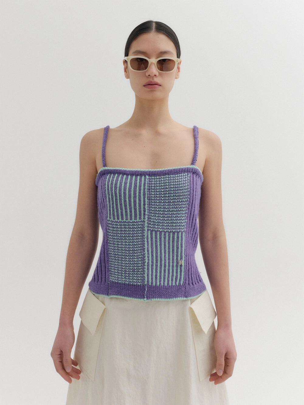 EENK Textured Sleeveless Knit Top - Violet