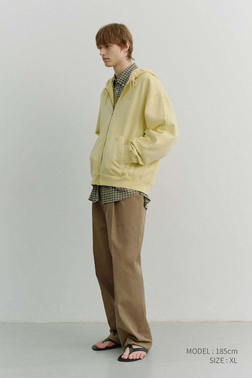 Dunst Unisex Garment Dyed Zip-Up Hoodie Vanilla Yellow