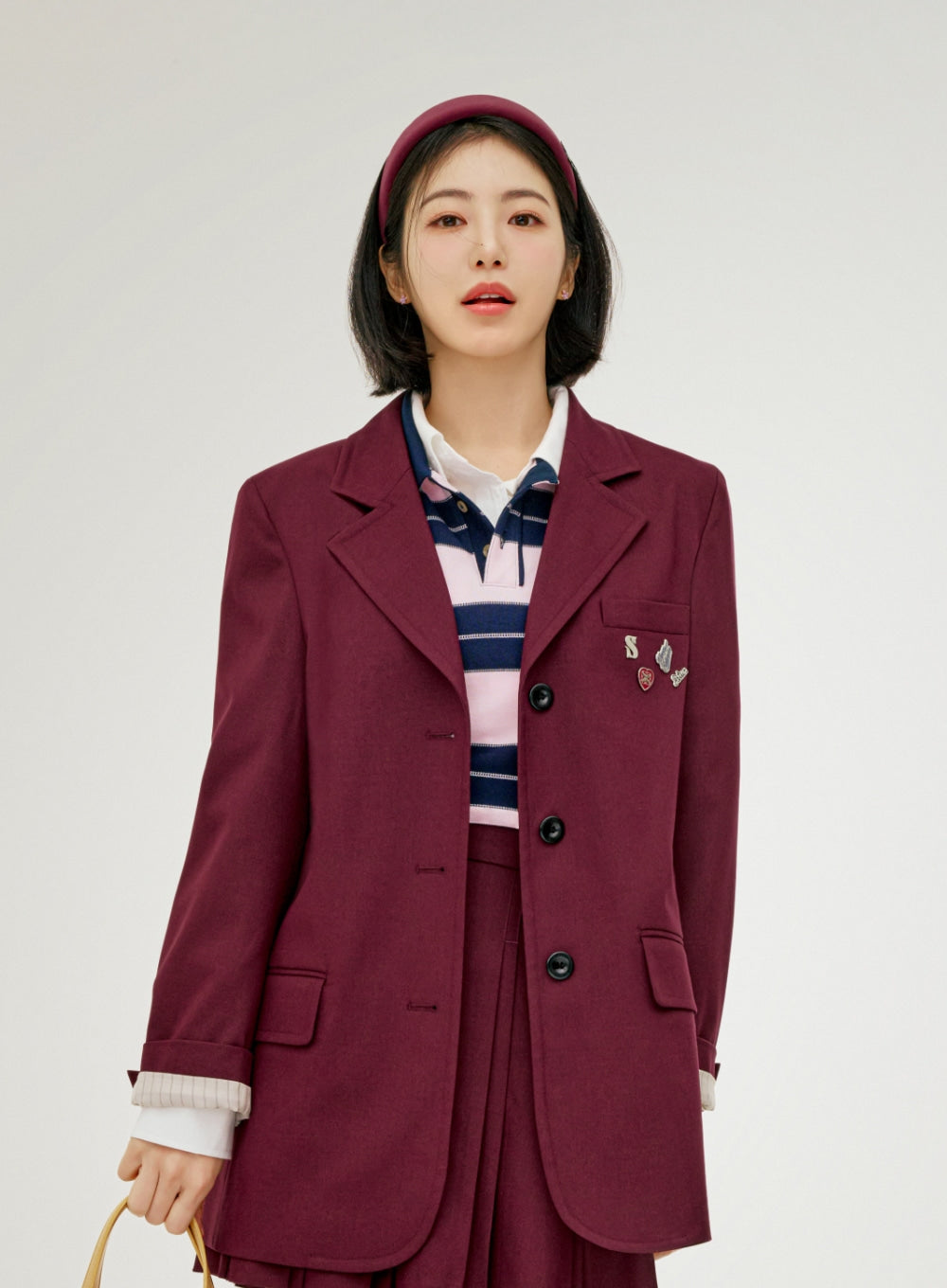 satur Retro Graphic Brooch Set - Silver