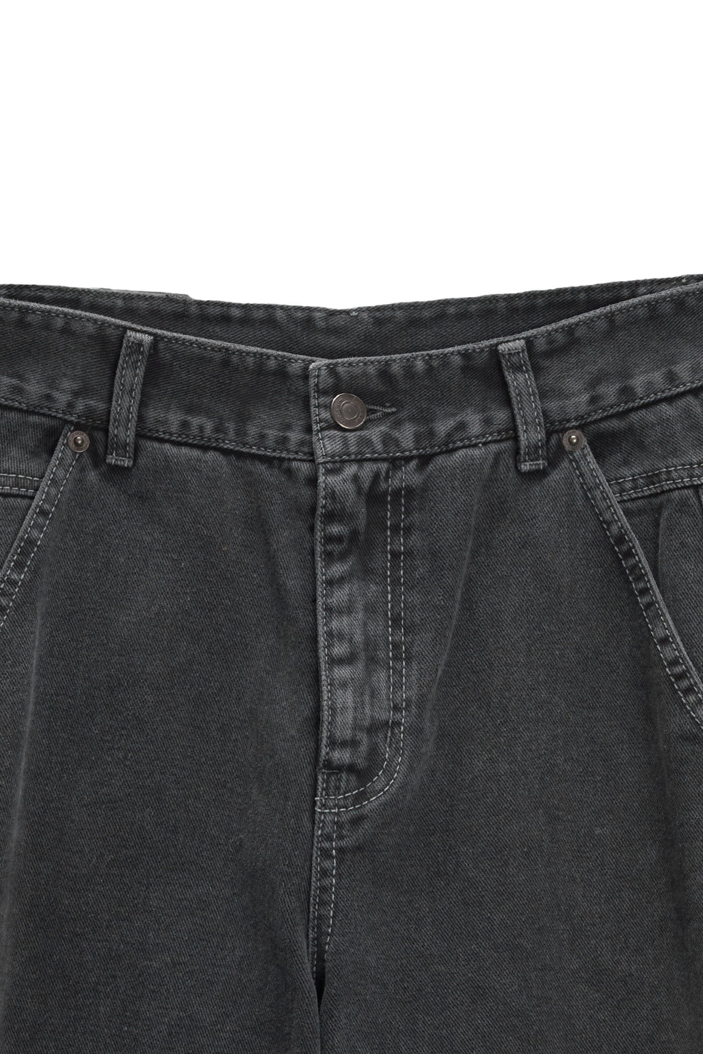 [matinkim] SIDE POINT COLOR DENIM PANTS FOR WOMEN IN CHARCOAL