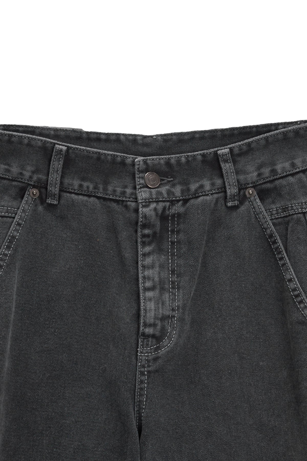 [matinkim] SIDE POINT COLOR DENIM PANTS FOR WOMEN IN CHARCOAL