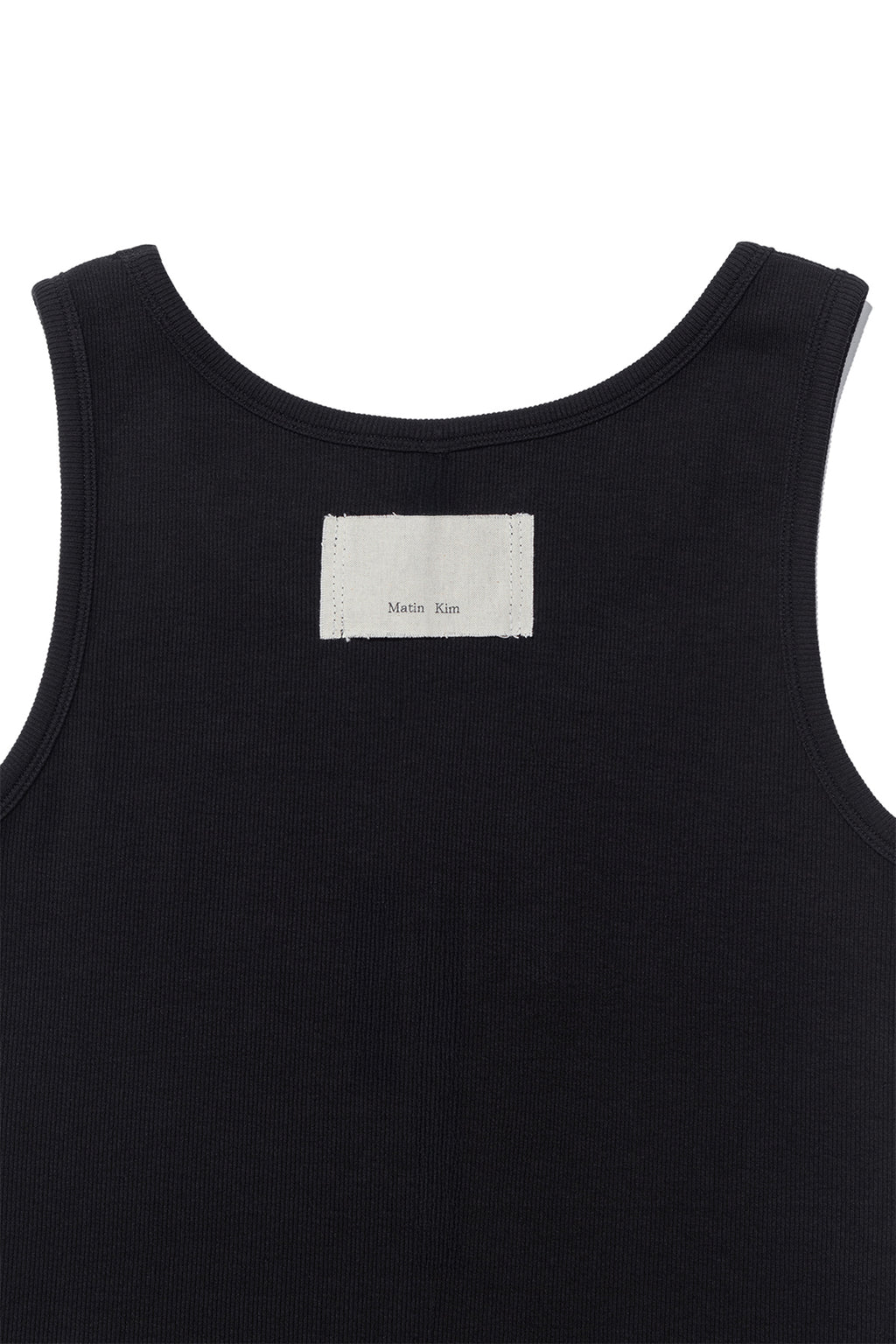 [matinkim] LOGO APPLIQUE SLIM TANK TOP IN BLACK