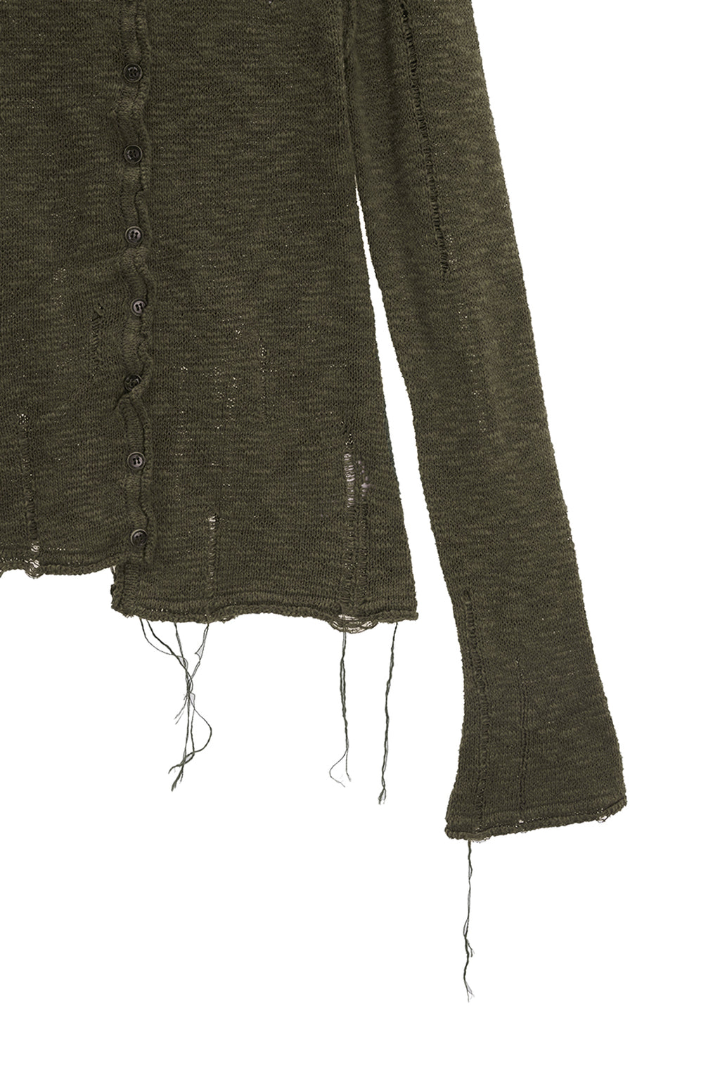 [matinkim] UNBALANCE BUTTON DETAIL CARDIGAN IN KHAKI