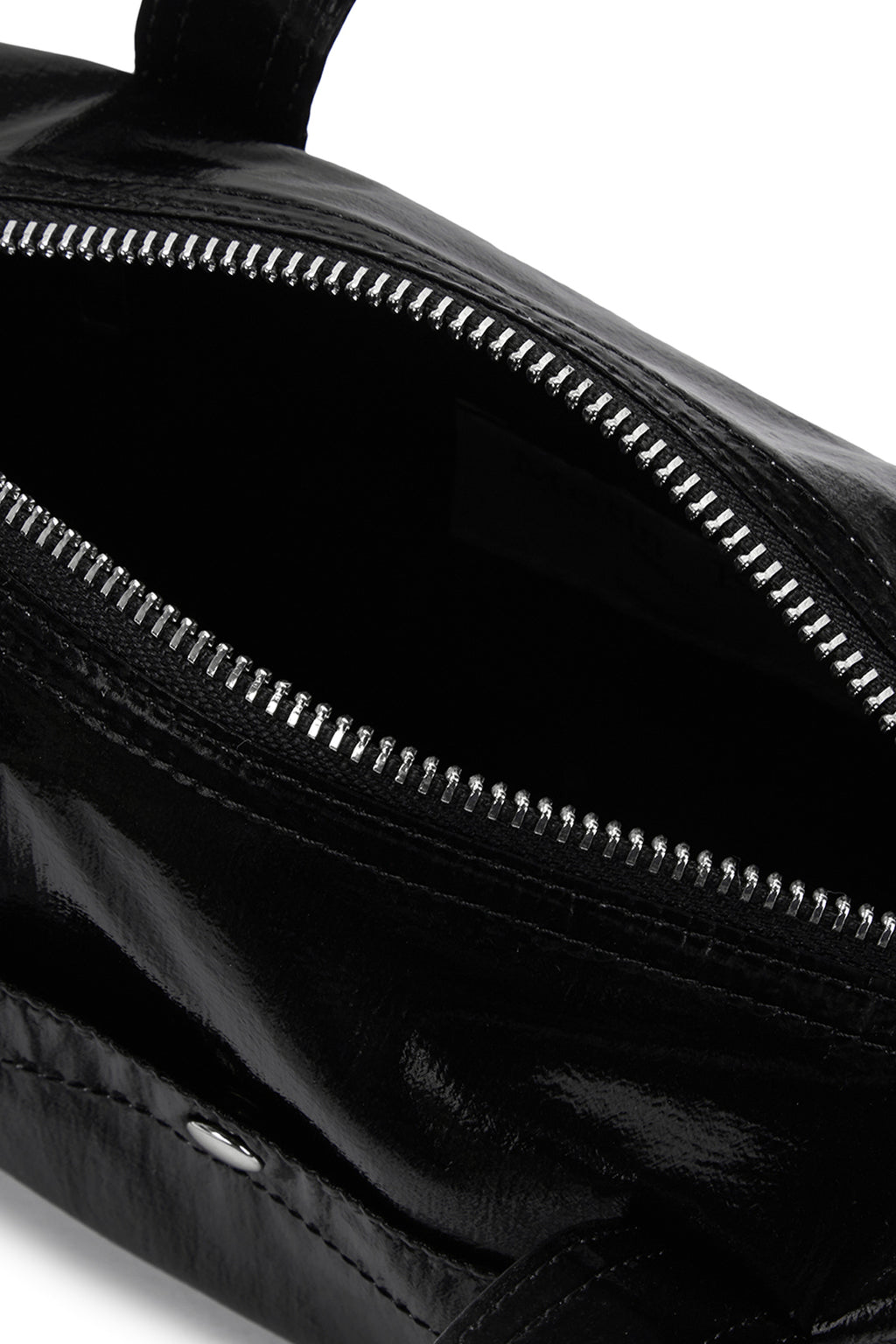 [matinkim] GLOSSY LOGO SPORTY MINI DUFFEL BAG IN BLACK