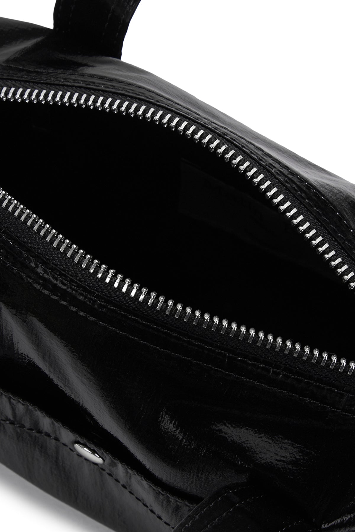 [matinkim] GLOSSY LOGO SPORTY MINI DUFFEL BAG IN BLACK