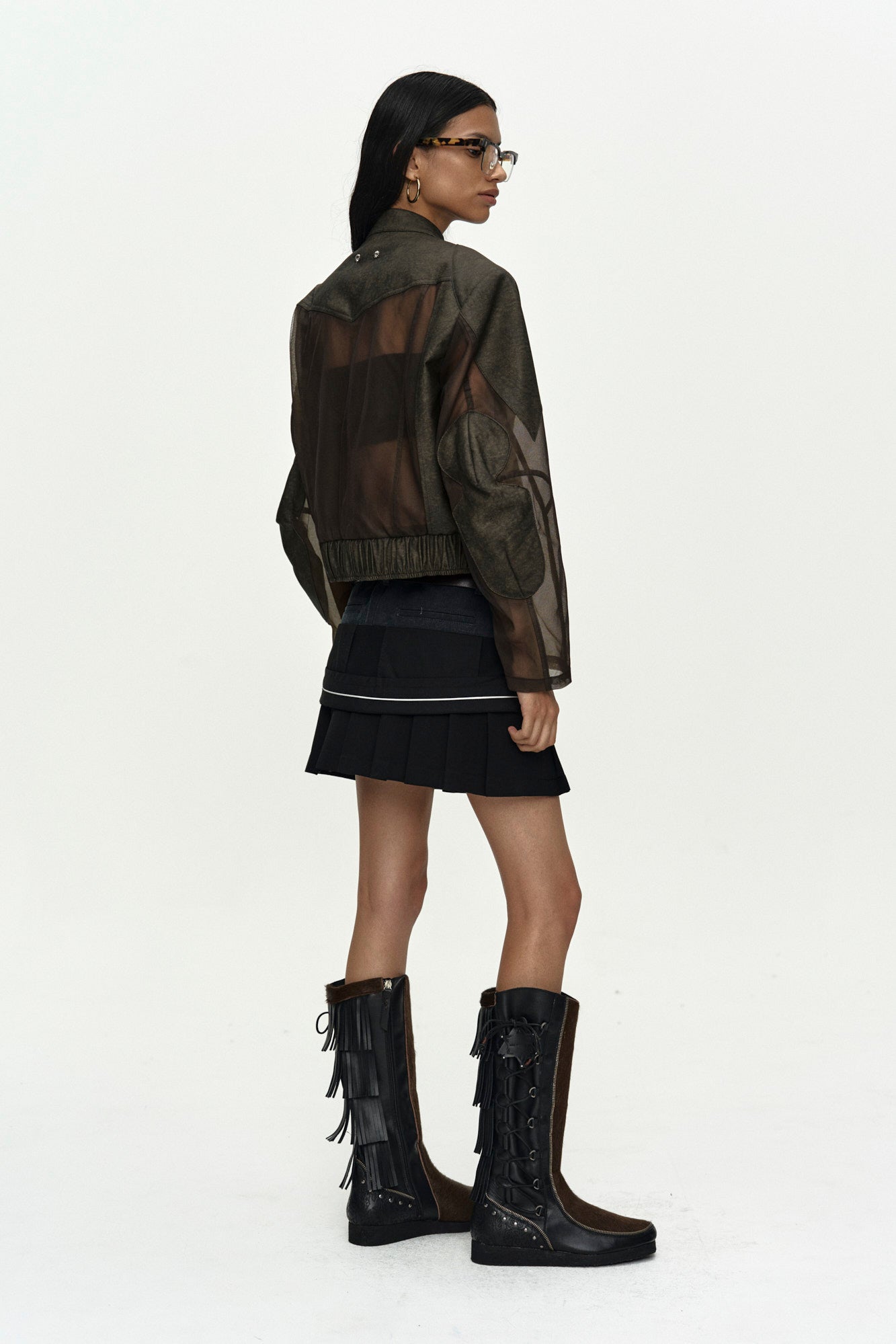 Andersson Bell Kelly Faux-Leather & Sheer Rider Jacket