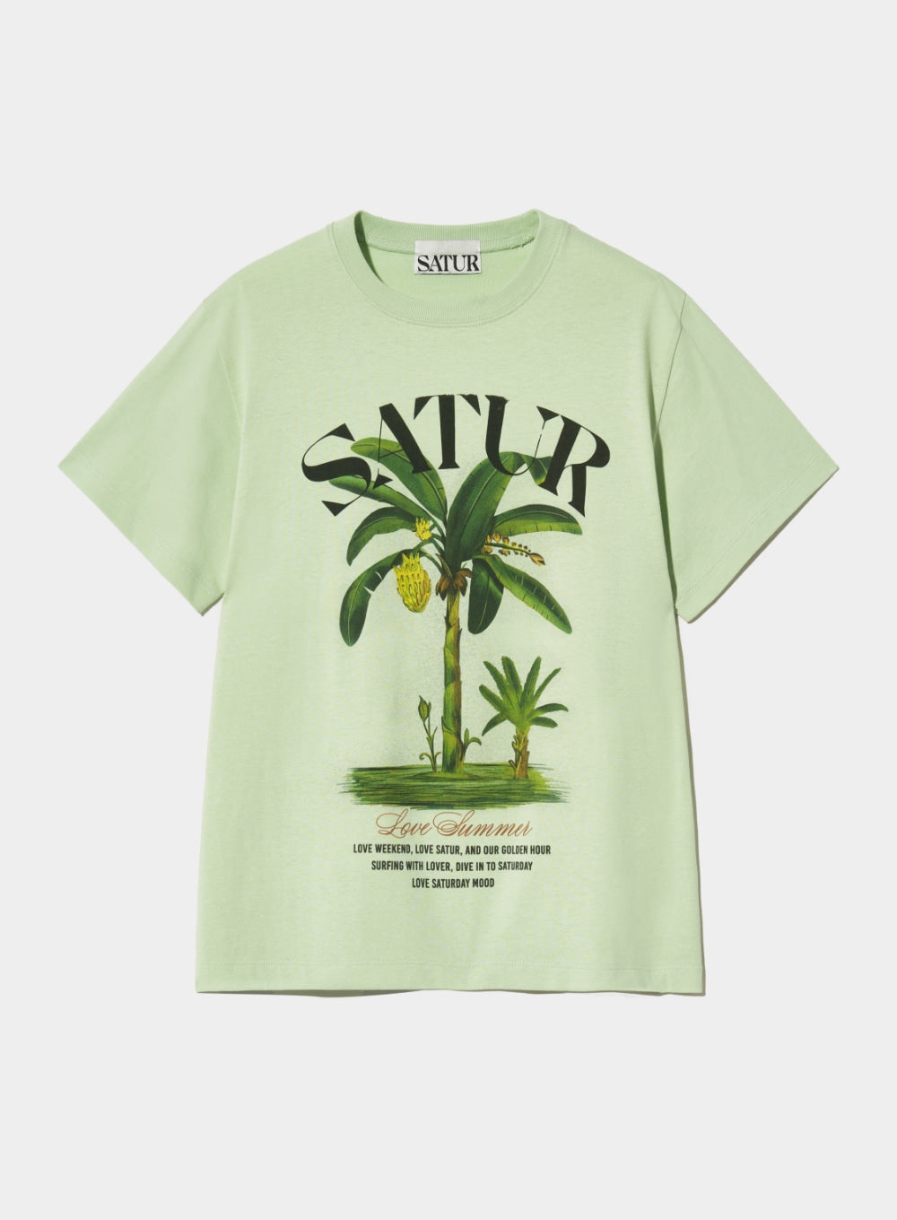 [satur] (W) Banana Tree Graphic T-Shirt - Celadon Mint