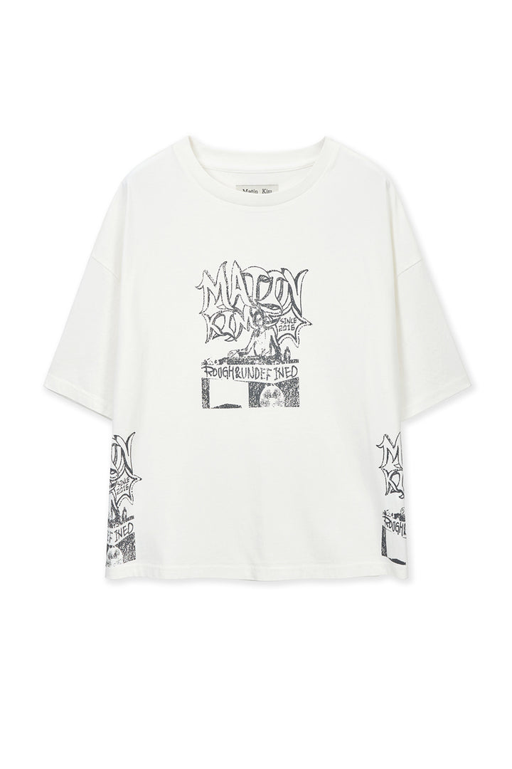 Matinkim Vintage Graffiti Artwork Top IN White