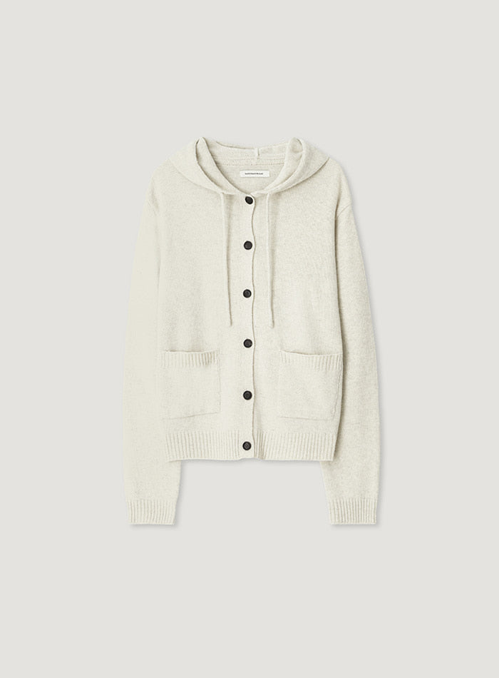 Mango Maniplease Colin Hood Knit Cardigan Oatmeal