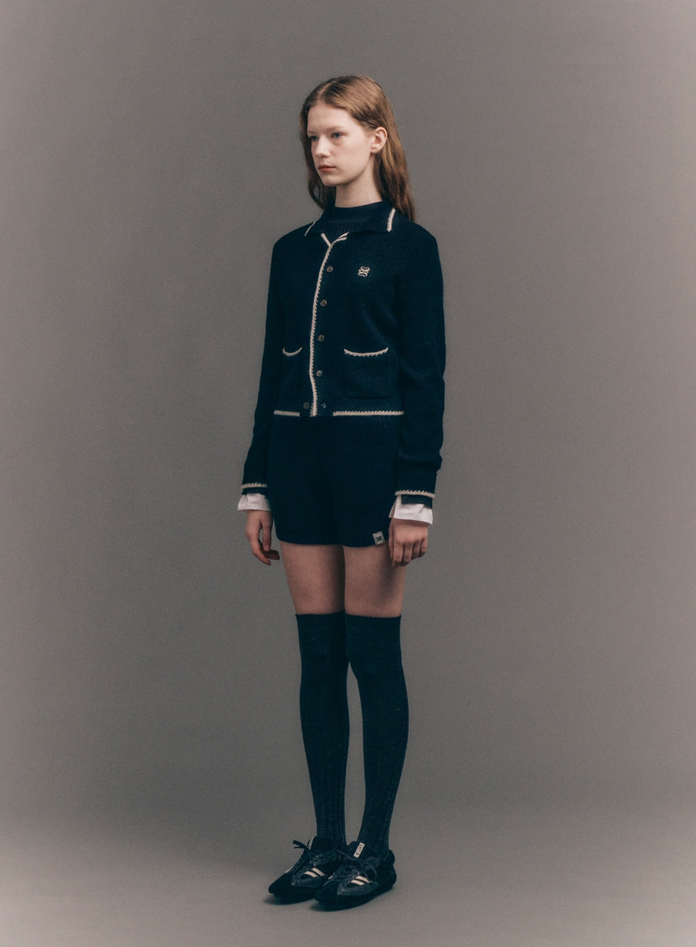 [satur] (W) Bluff Raccoon Collar Knit Cardigan - Black