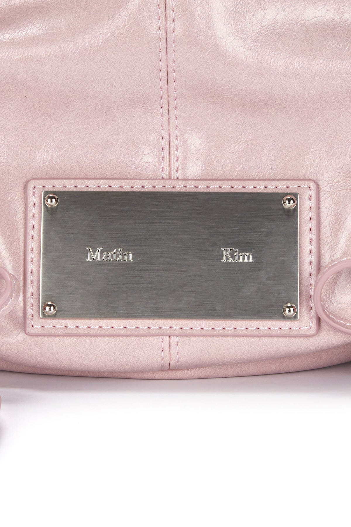 [matinkim] HALF SHIRRING RIBBON ROUND BAG IN PINK
