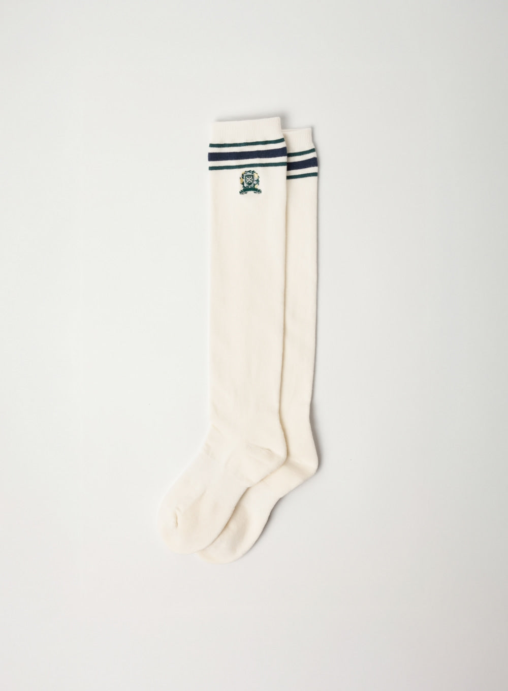 Satur Crest Logo Knee Socks - Cream