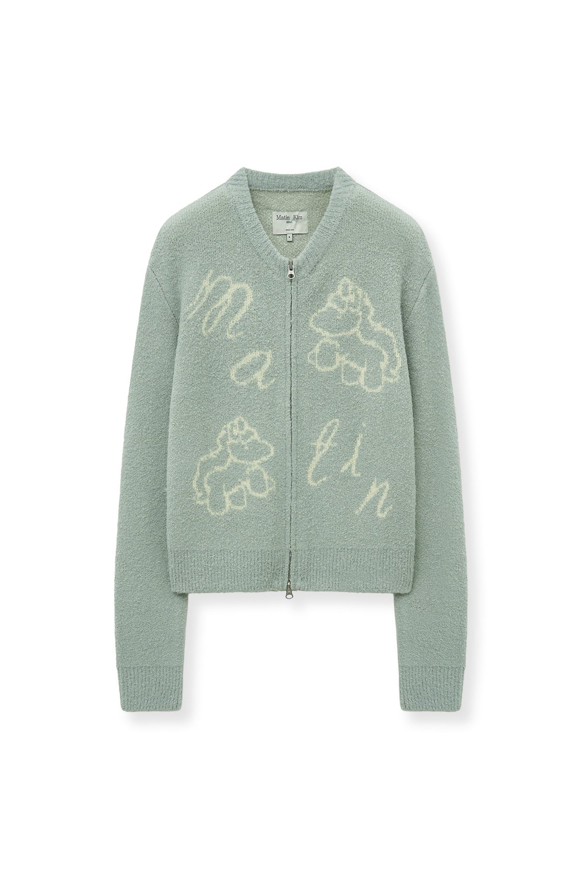 [matinkim] MATIN PONI CONI KNIT ZIP UP IN MINT