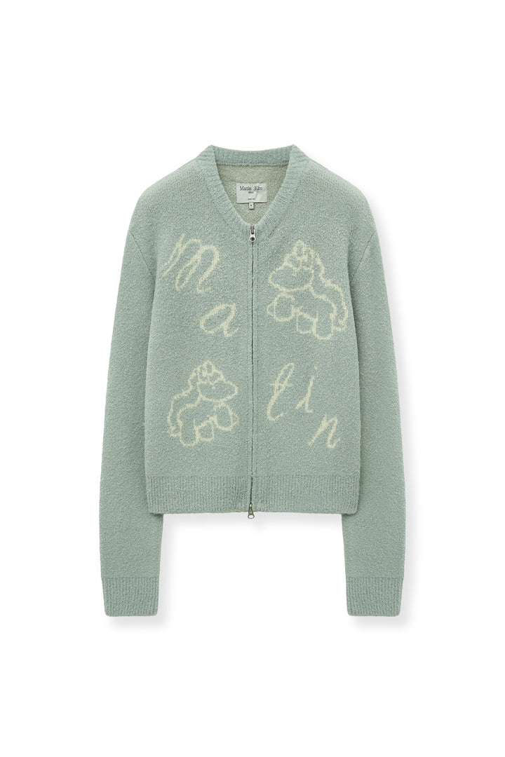 Matinkim Matin Kim Matin Poni Coni Knit Zip UP IN Mint
