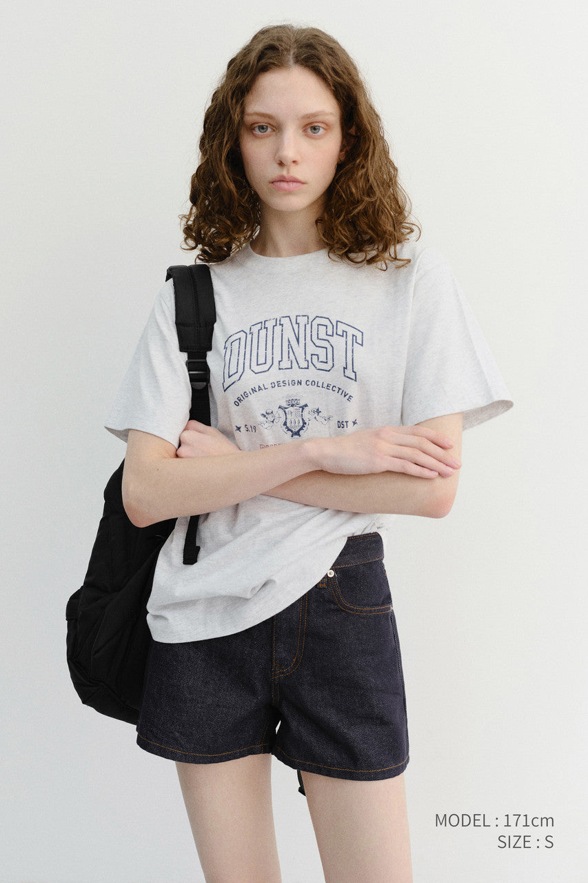 Dunst Unisex Cupid Arch Logo T-Shirt Light Melange Grey