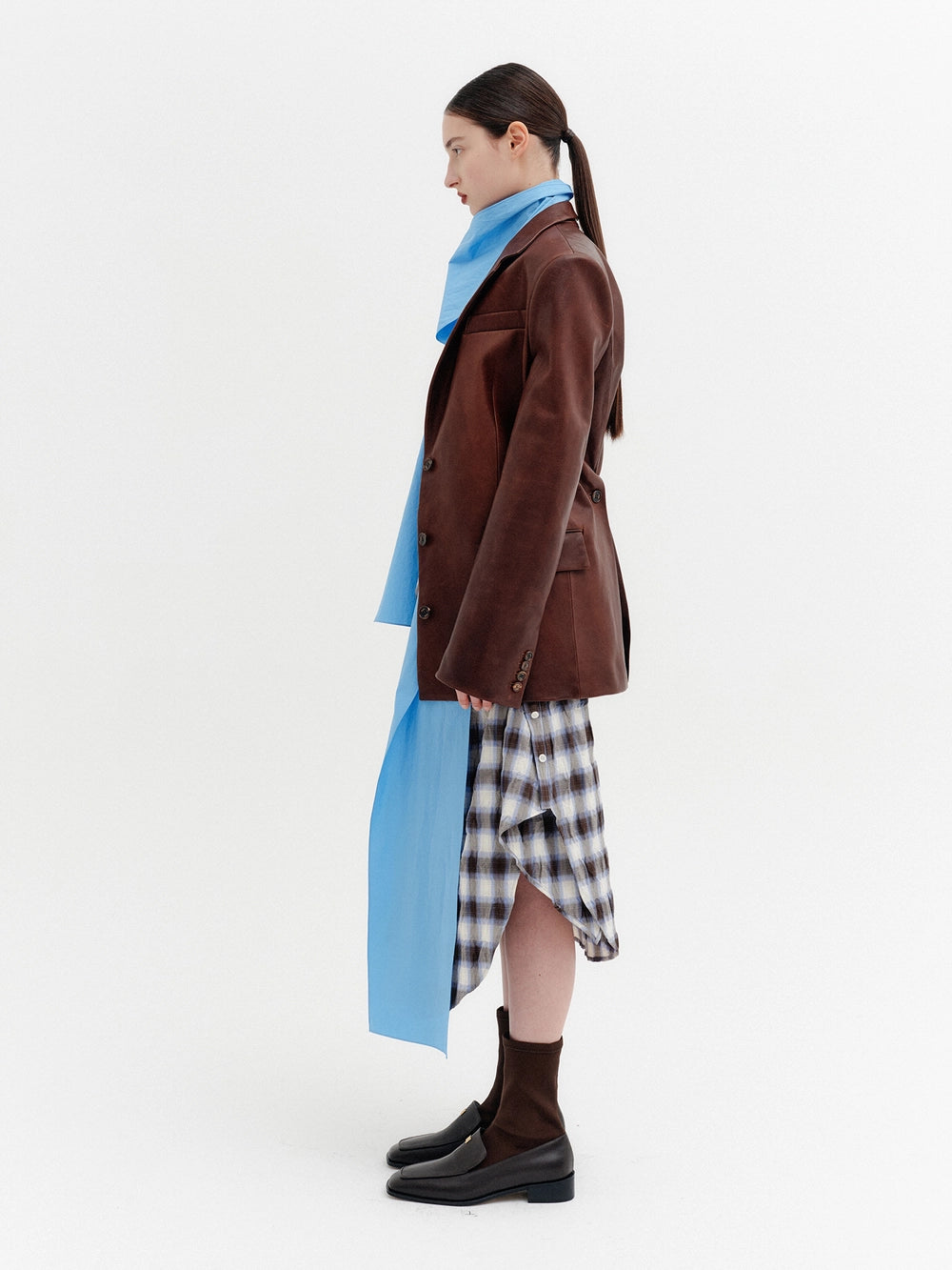EENK Classic Single Leather Jacket - Brown