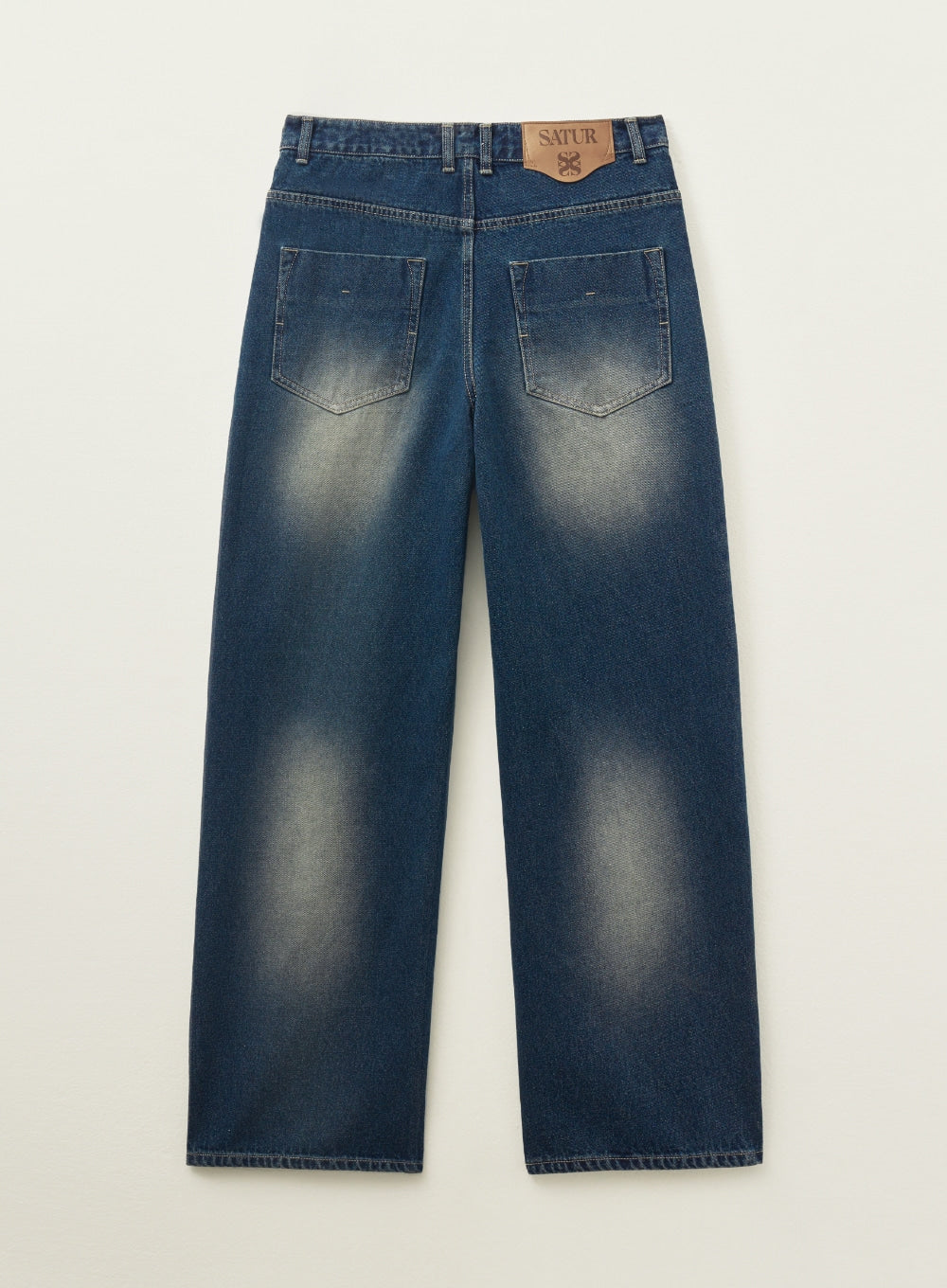 [satur] Brooklyn Newtro Wide Washed Denim Pants - Retro Blue