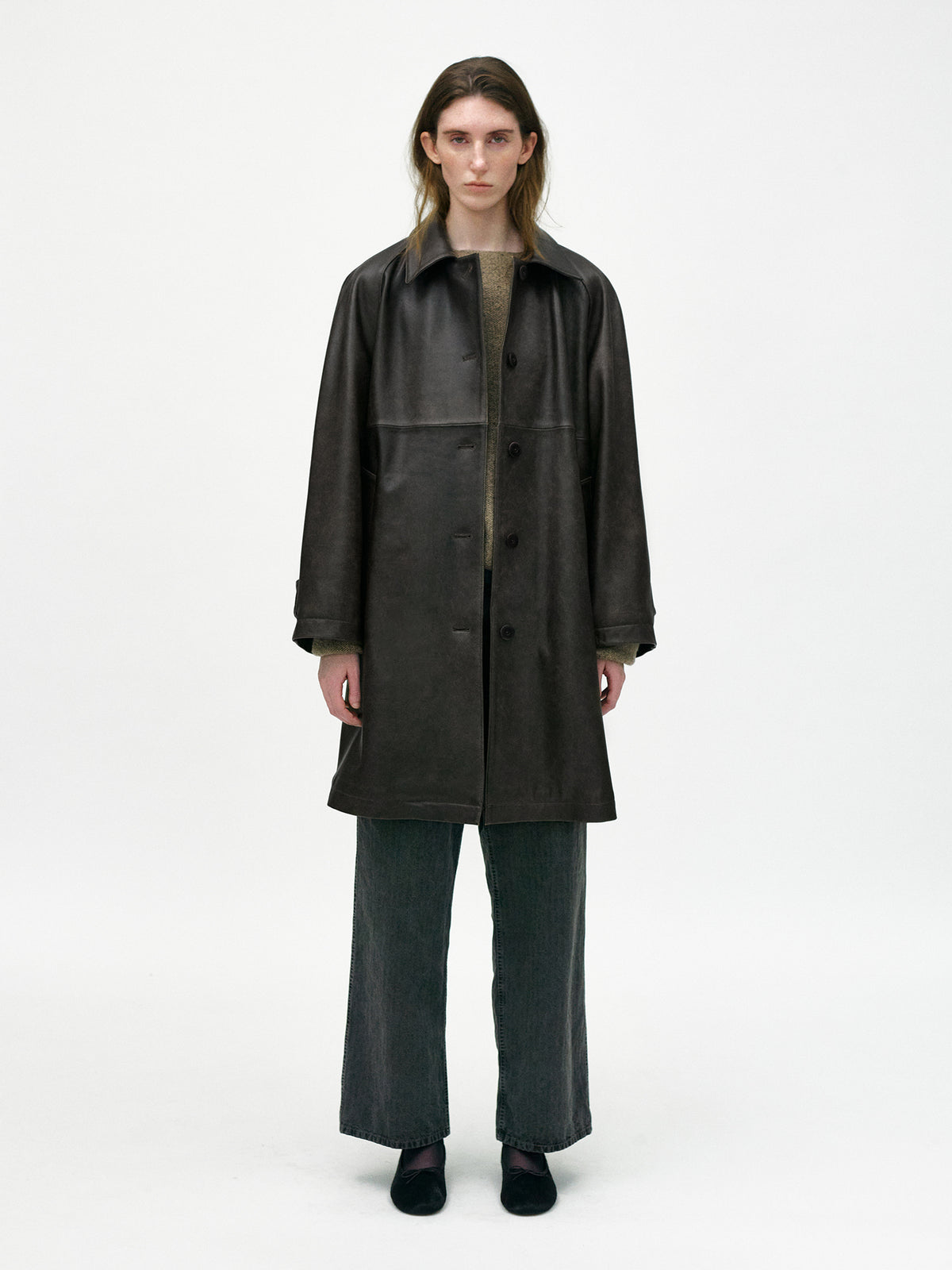 Nothing Written Raglan lambskin coat (Vintage brown)