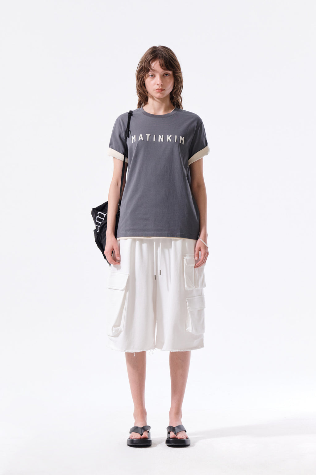 Matinkim Terry Utility Pocket Bermuda Pants IN White