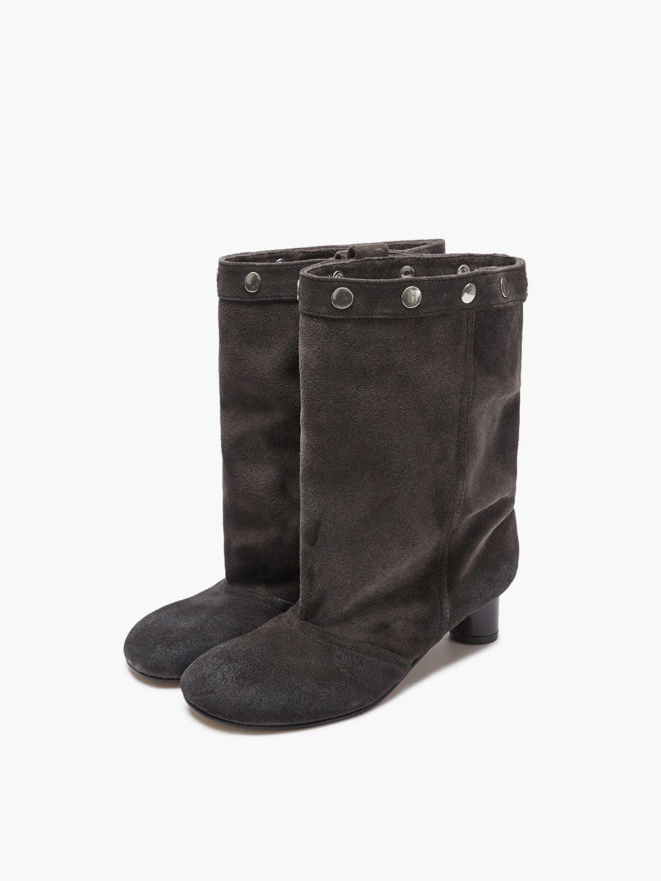 MARGESHERWOOD Snap Middle Suede Boots dark brown