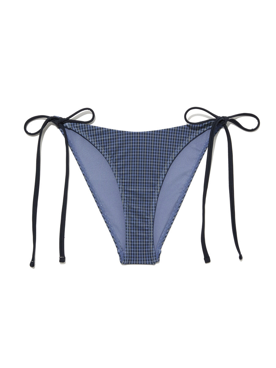 GLOWNY G Gingham Bikini Bottom (Blue)