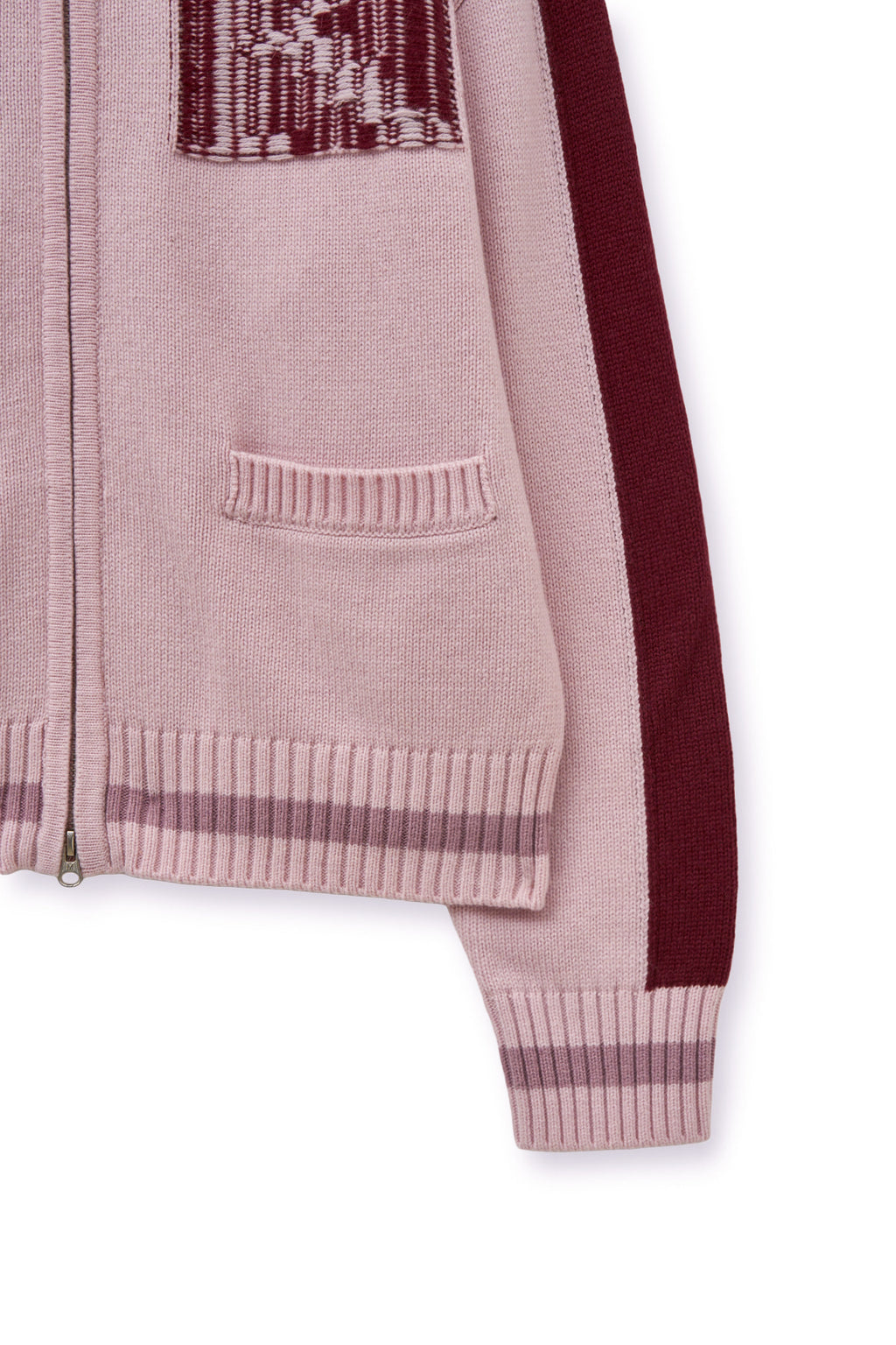 [matinkim] MATIN KIM INITIAL KNIT ZIP UP FOR WOMEN IN PINK