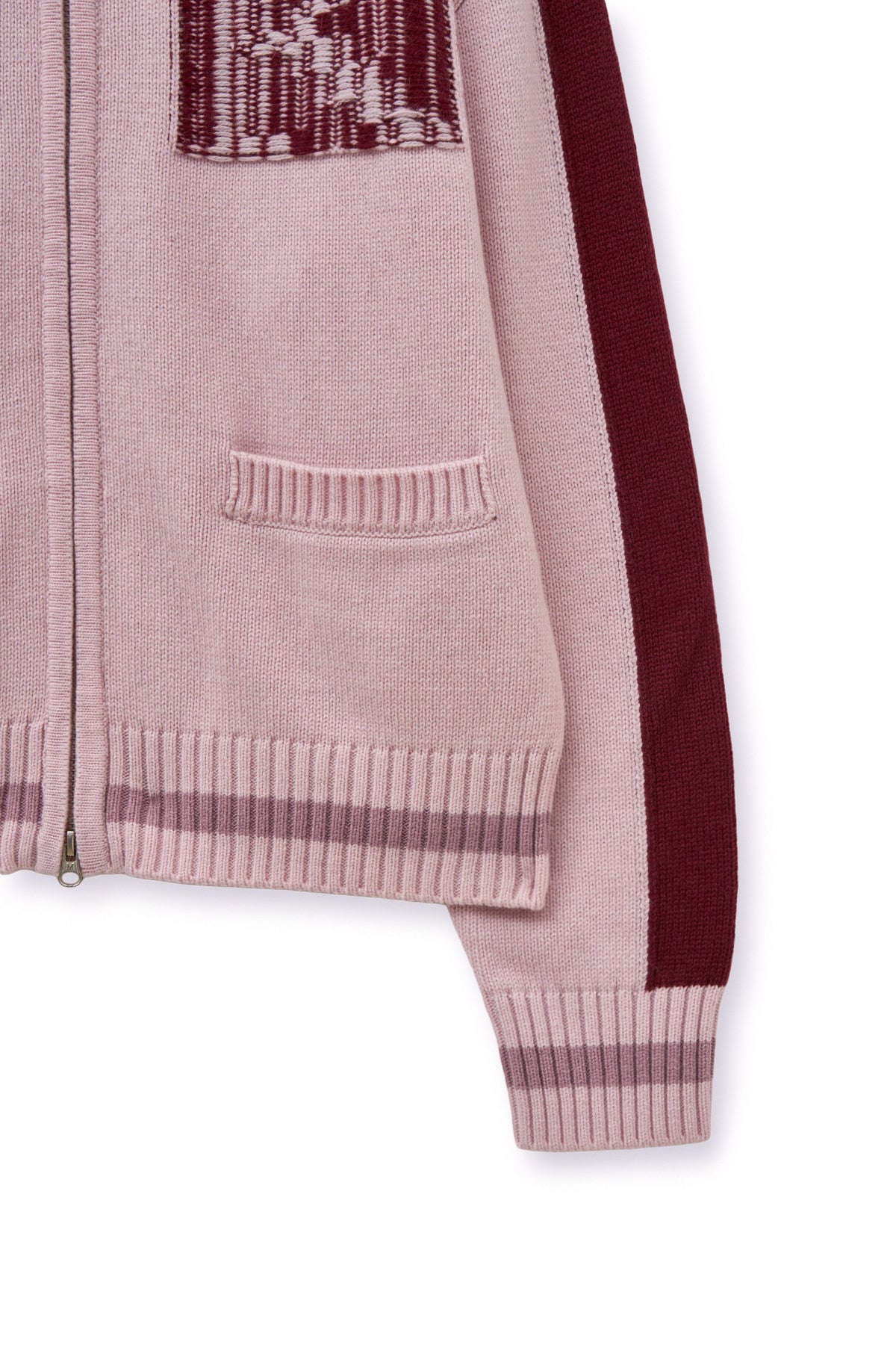 [matinkim] MATIN KIM INITIAL KNIT ZIP UP FOR WOMEN IN PINK