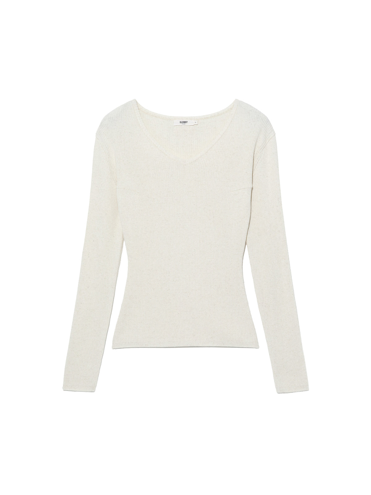 GLOWNY G Classic Rib V-Neck Knit (Oatmeal)