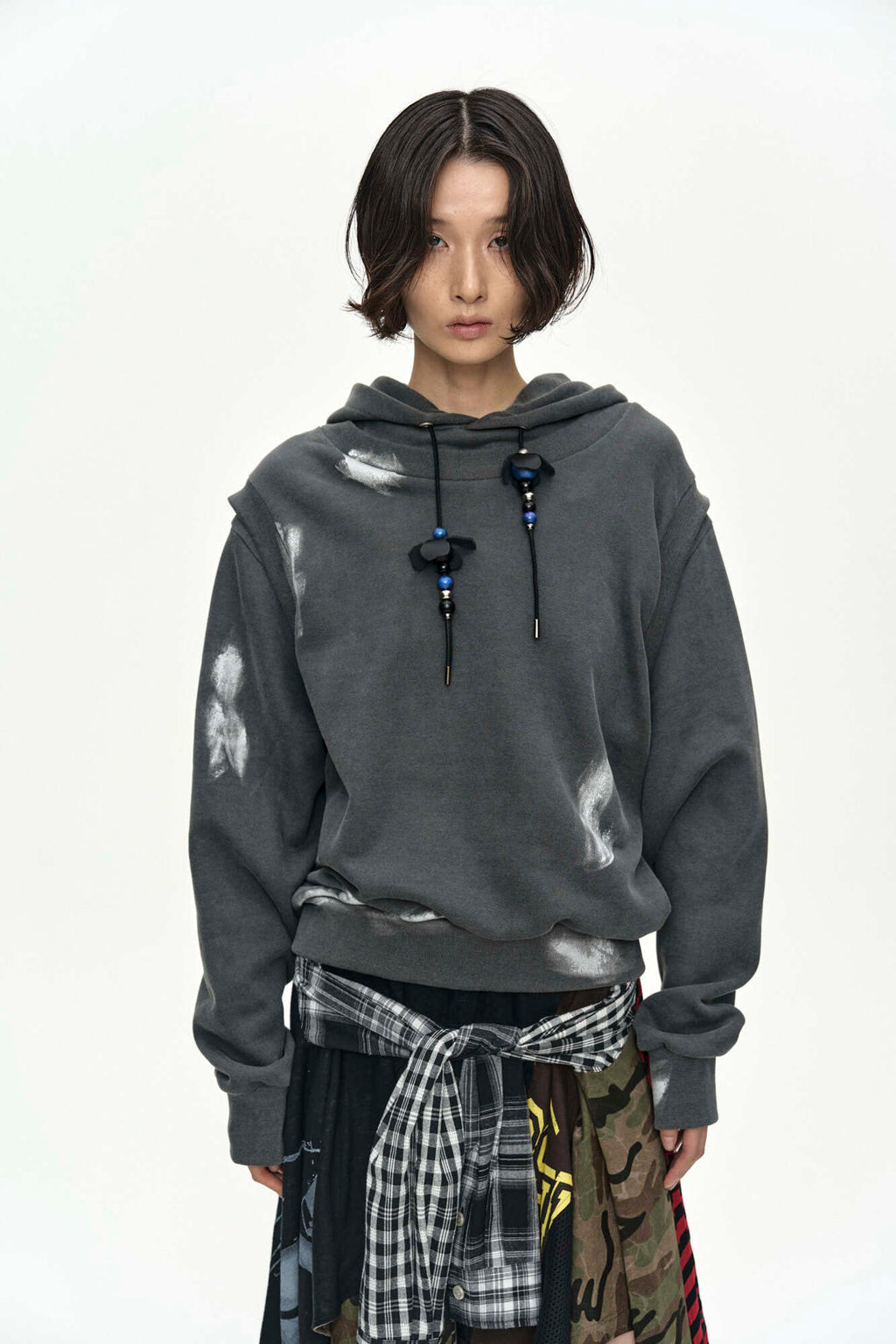Andersson Bell Metallic Painted Layered Hoodie