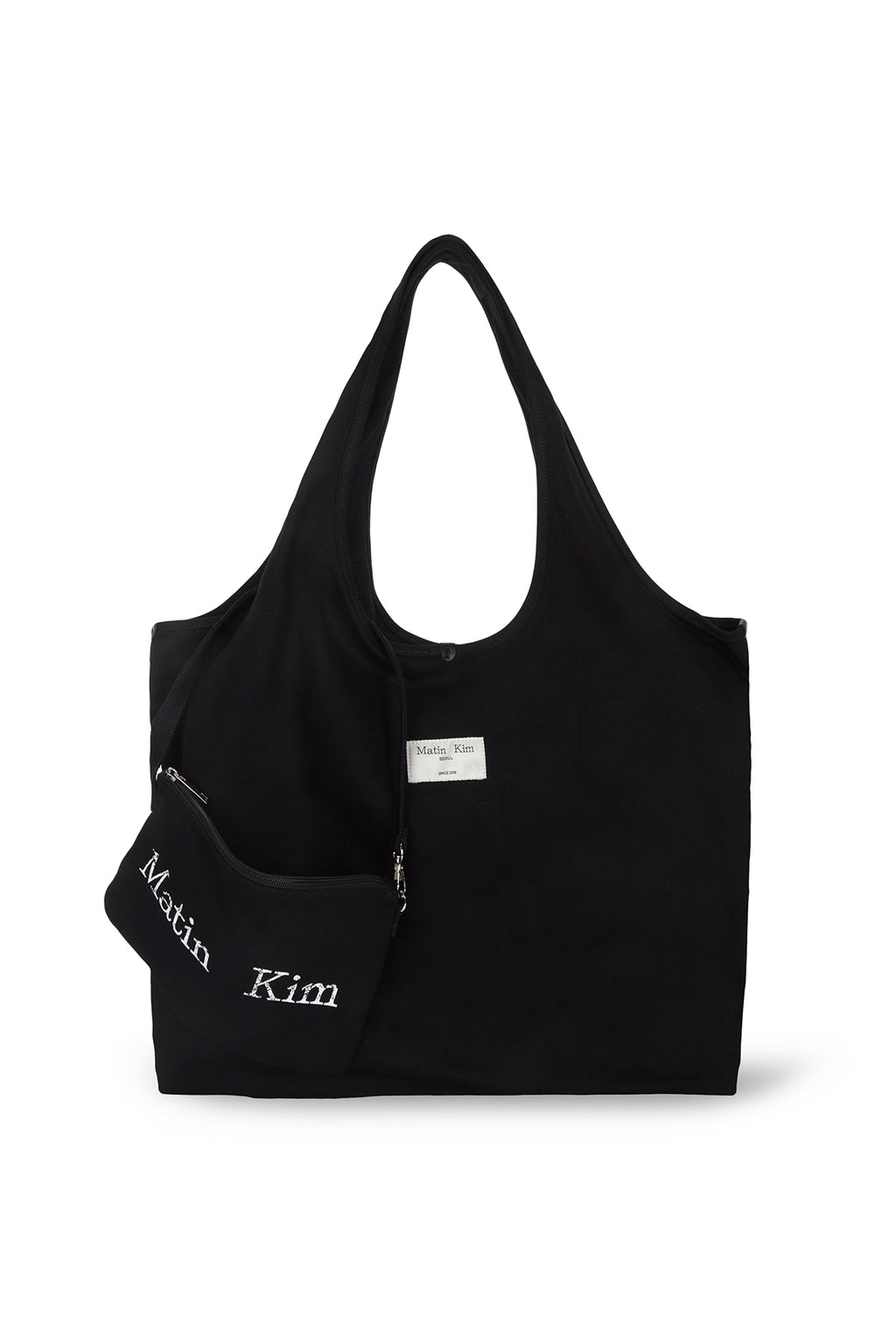 [matinkim] MATIN CRACKED LOGO ECOBAG IN BLACK