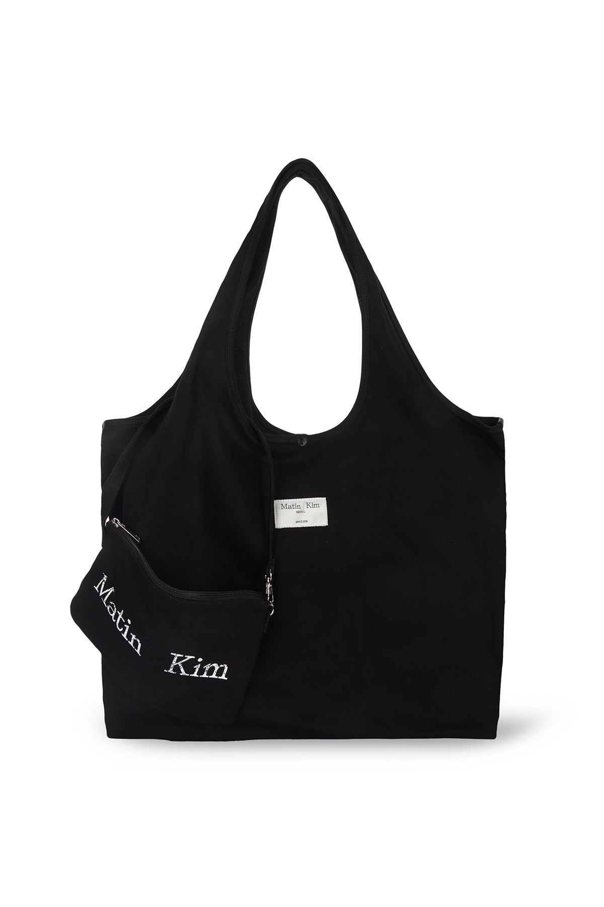 [matinkim] MATIN CRACKED LOGO ECOBAG IN BLACK