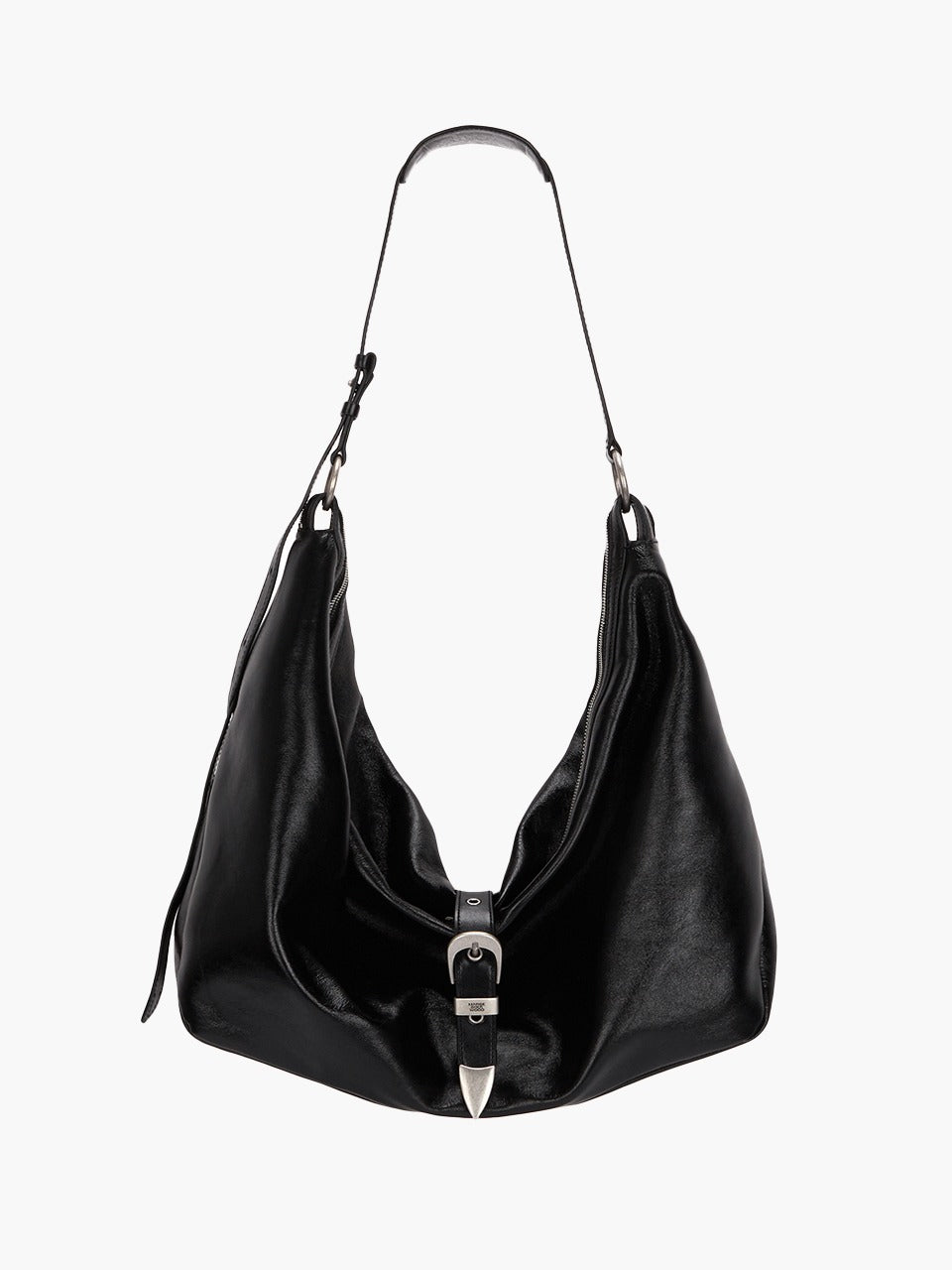 Margesherwood Belted Hobo black glossy plain