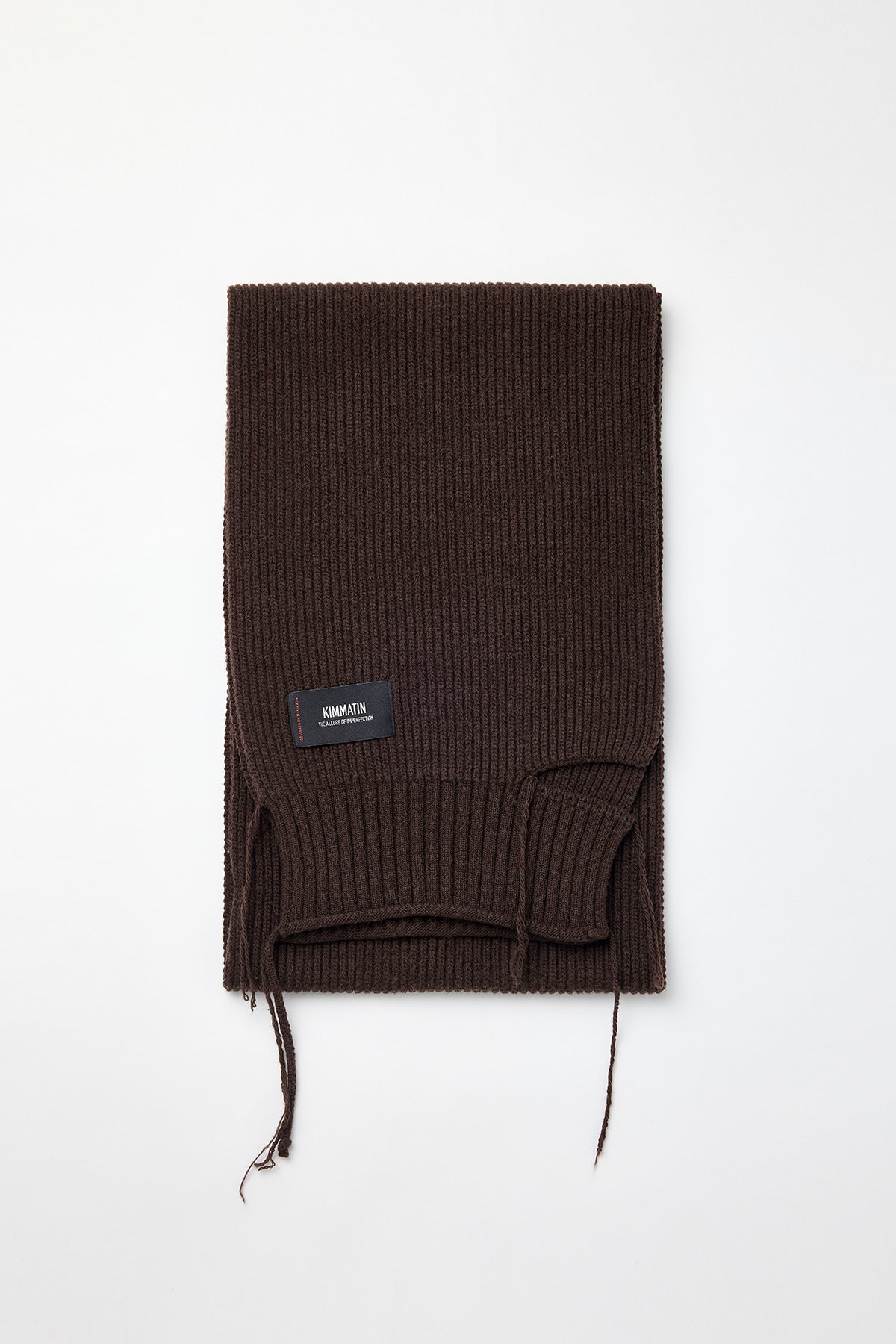 Matinkim Cut Out Wool Knit Muffler IN Brown