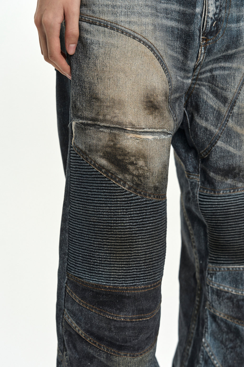Andersson Bell Denim Trompe-L'Oeil Graphic Biker Jeans