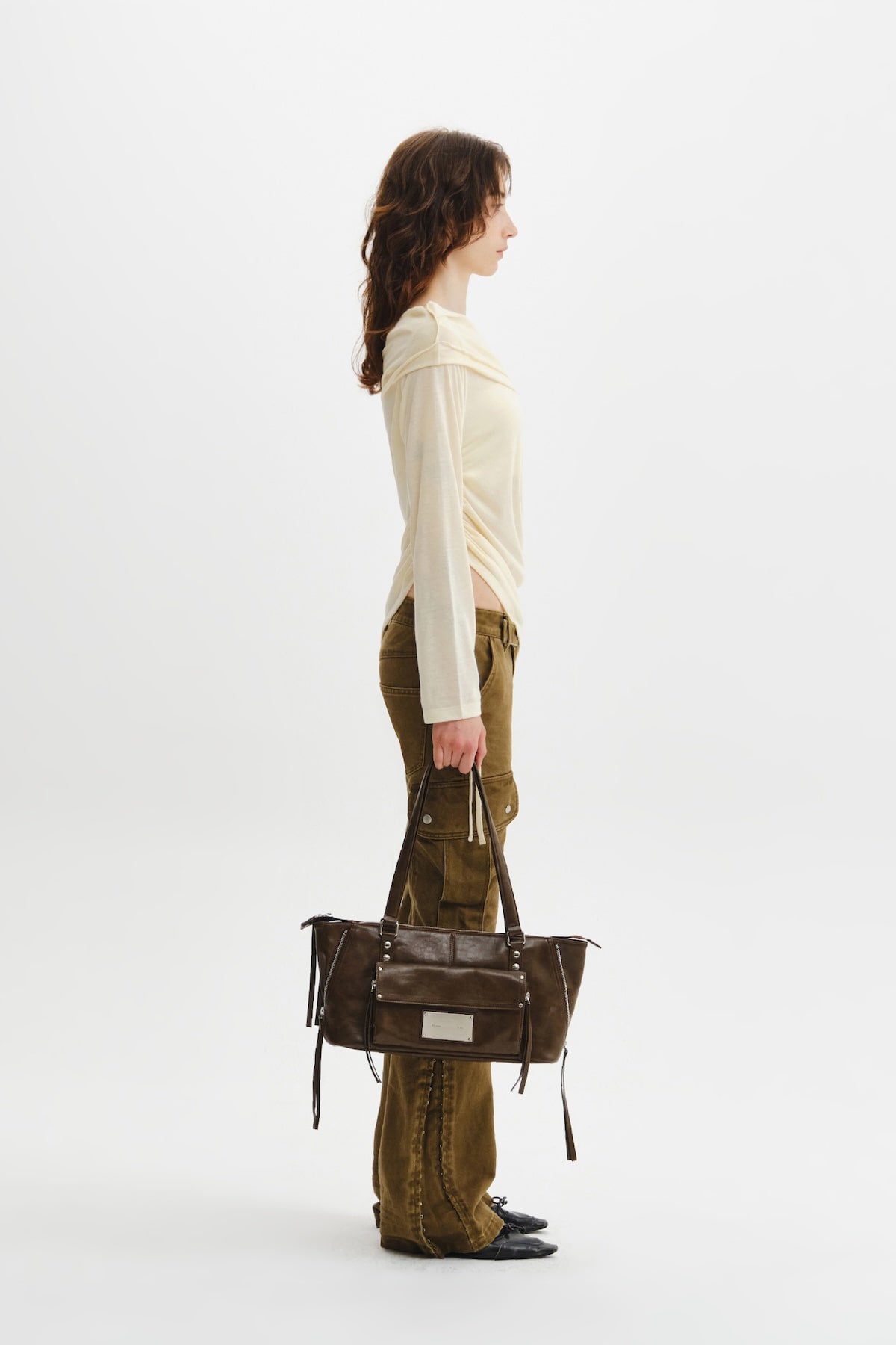 Matinkim Flap Pocket Shoulder Bag IN Brown