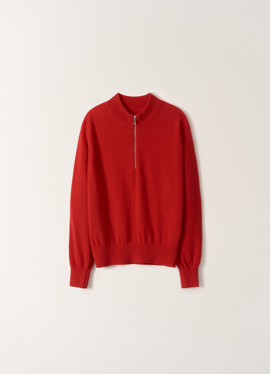 Nothing Written Lane Half Zip knit (Berry Red)
