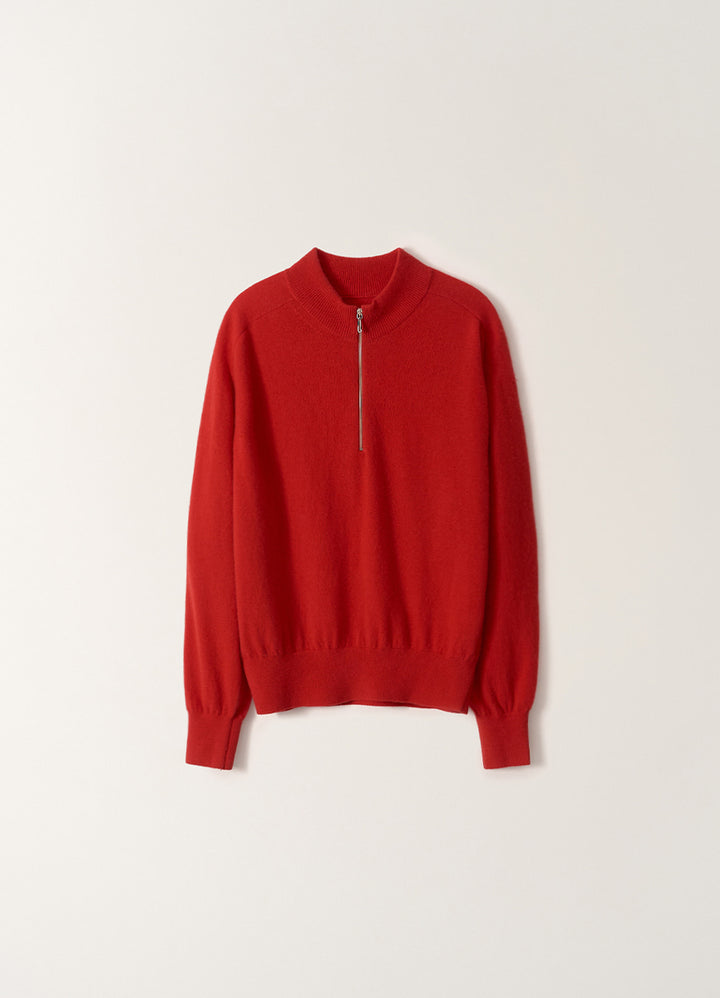 Nothing Written Lane Half Zip knit (Berry Red)