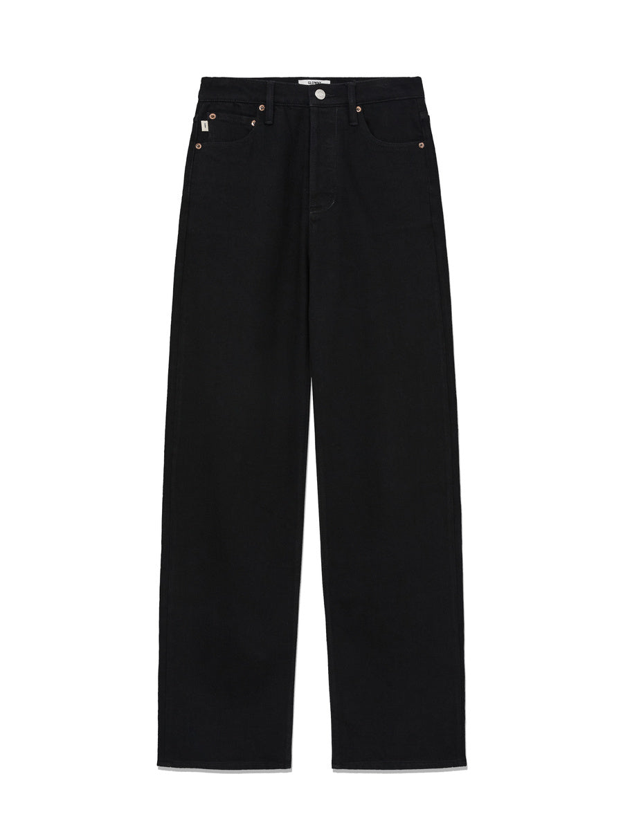 GLOWNY 90s High Rise Wide Leg Jeans (Long) (Black)