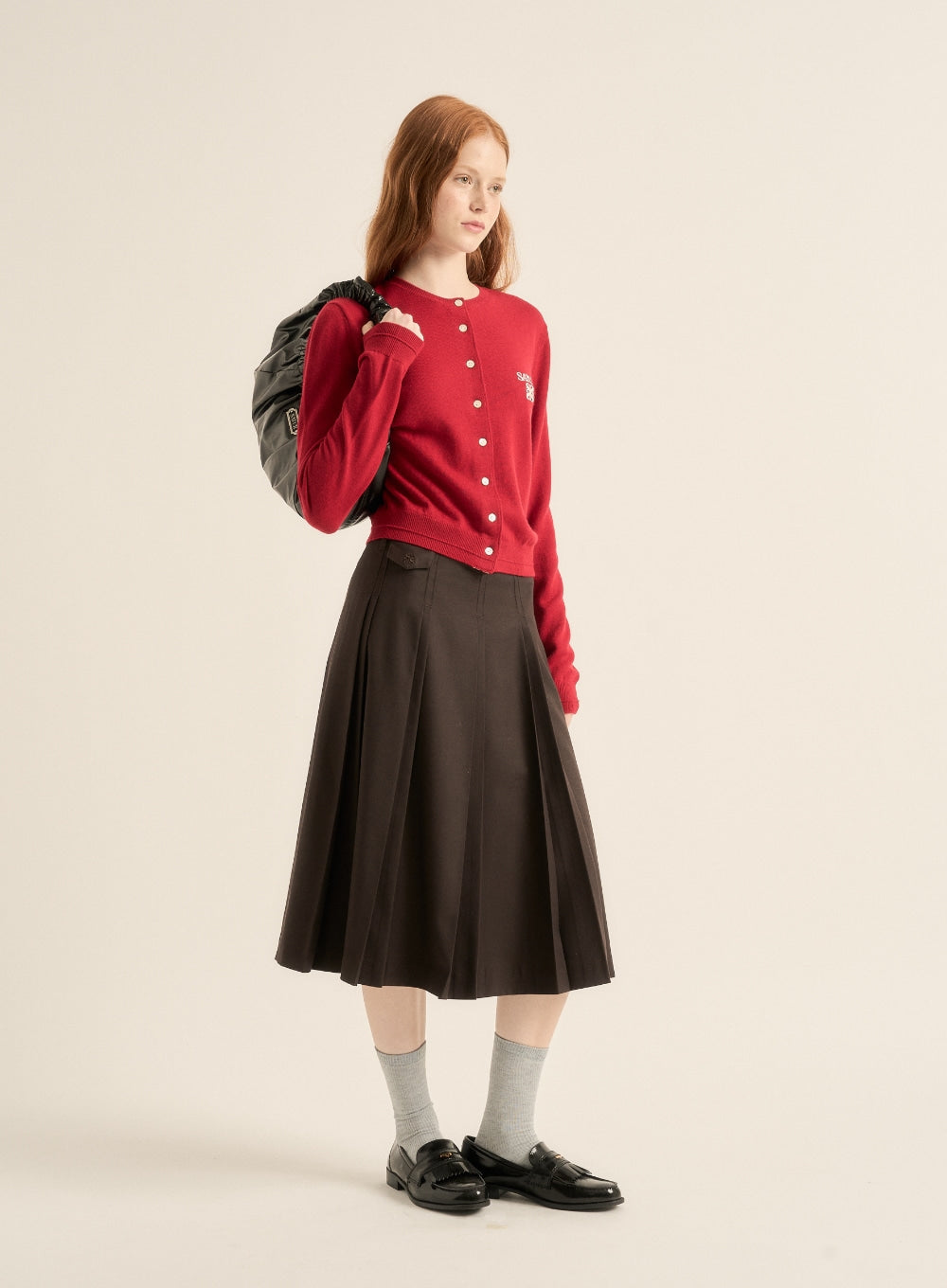 [satur] Scrunchie Medium Shoulder Bag - Black