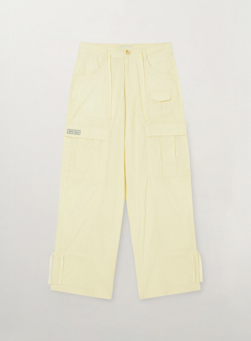Satur (W) Coated Cotton Cargo Pants - Cream