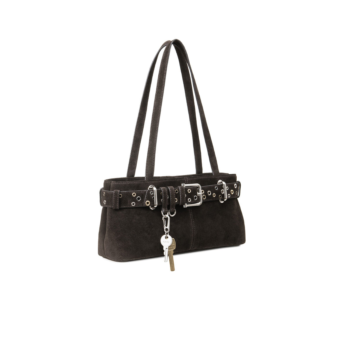 Osoi Shoulder Brocle Mini Suede Mocha Eyelets