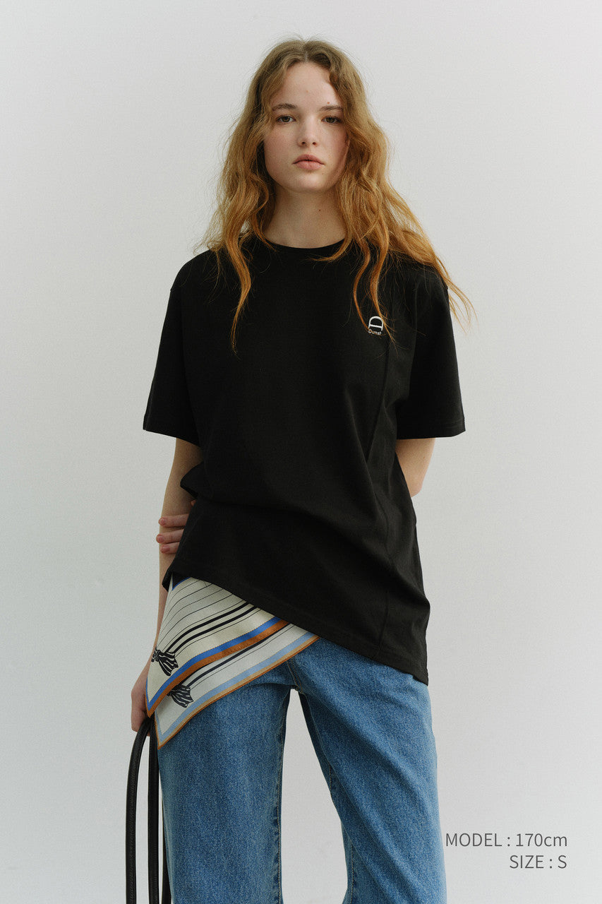 Dunst Unisex Logo Crease T-Shirt Black