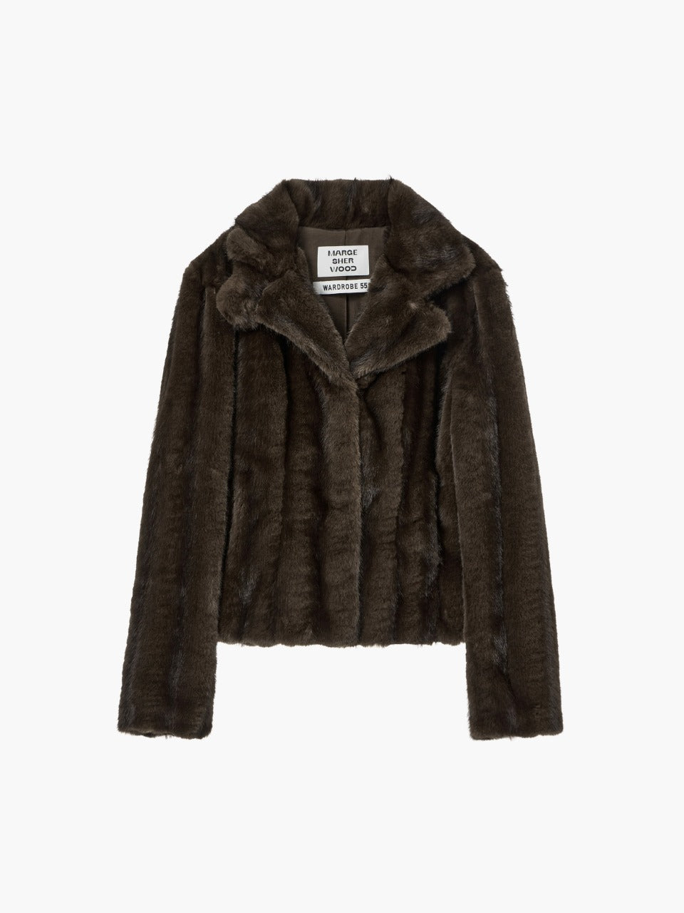 Margesherwood Fitted Faux Fur Jacket brown