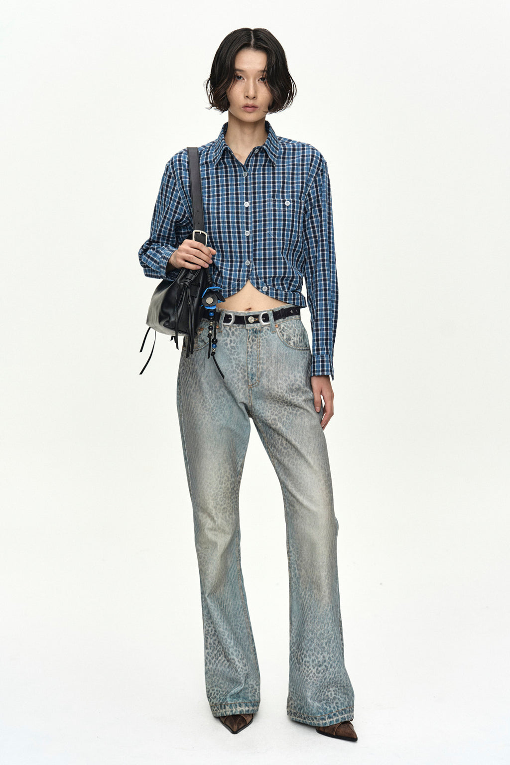 Andersson Bell Check Curves Hem Shirt