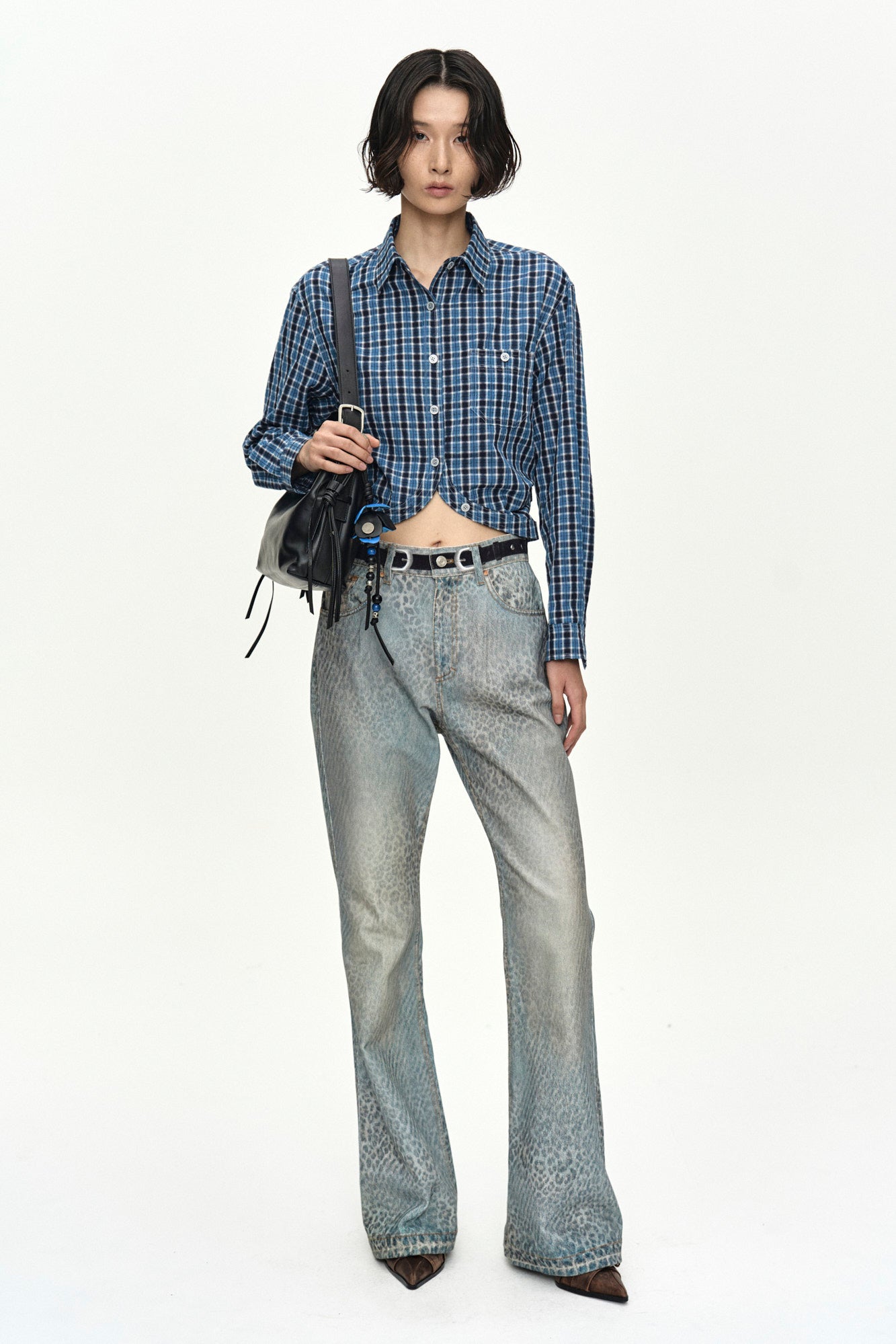 Andersson Bell Check Curves Hem Shirt