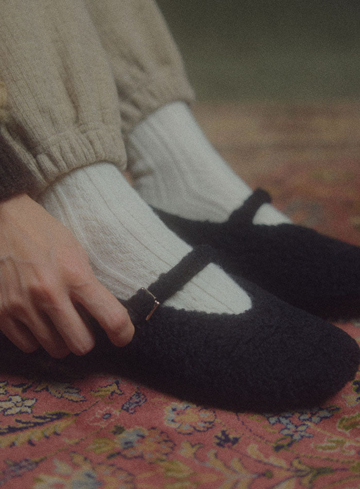 Mango Maniplease Yonni Mary Jane Black Boucle