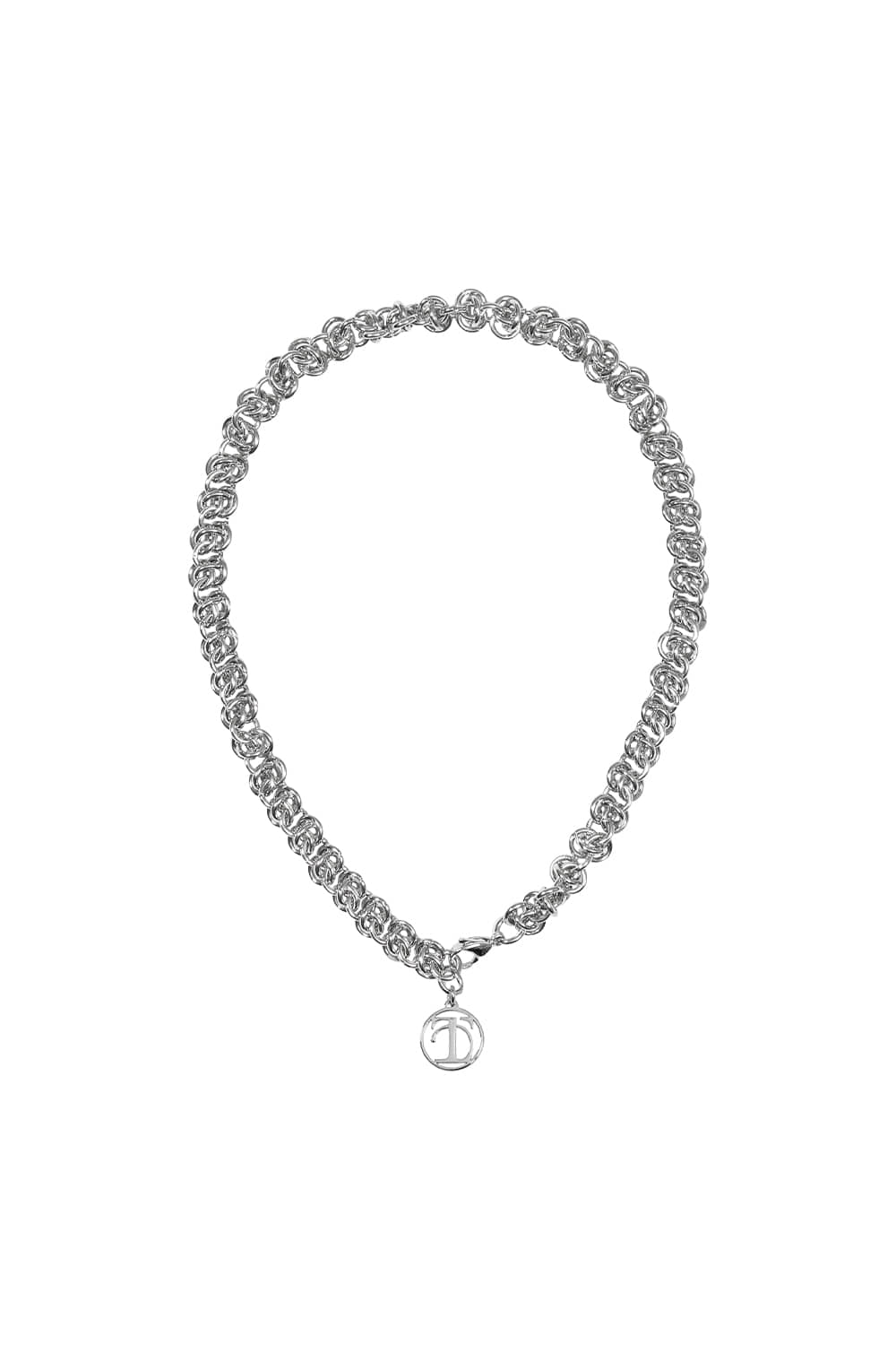 Treemingbird Round Charm Bold Chain Necklace Silver