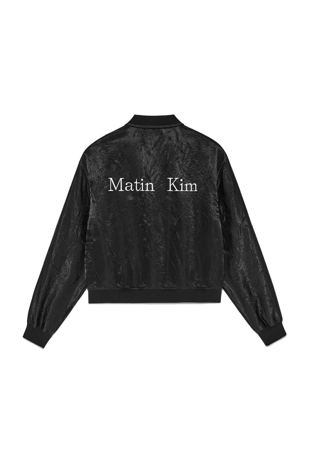 [matinkim] BACK LOGO CRINKLE BLOUSON FOR WOMEN IN BLACK