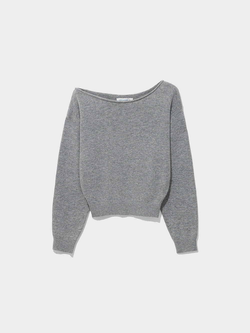 Low Classic Rolled Edge Off-Shoulder Sweater Melange Grey