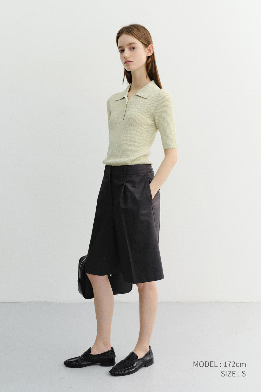 Dunst Buttoned Slim Polo Knit Mint